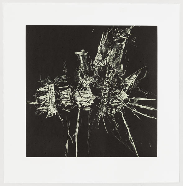 Ingrid Calame
Drill Press, 2019. 2-run, 2-color soap ground etching with aquatint and drypoint printed on chin collé
24 5/16” x 23 11/16:
Edition: 20